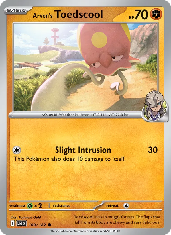 Arven's Toedscool - Destined Rivals Pokemon Card
