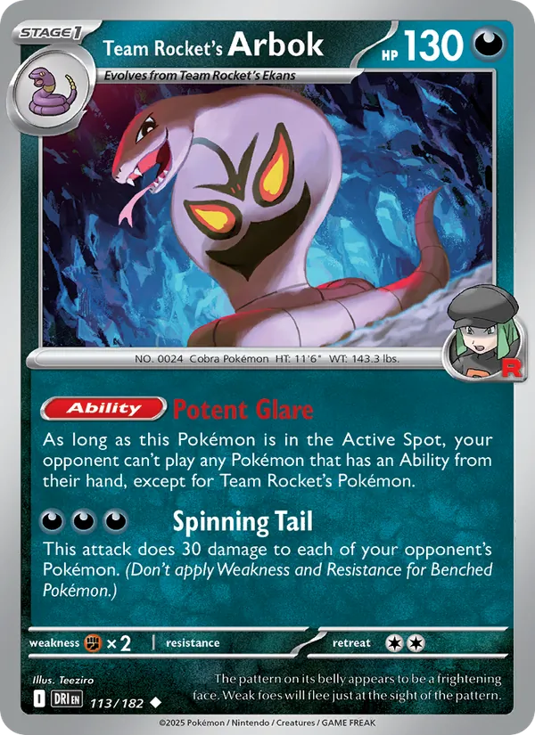 Team Rocket's Arbok - Destined Rivals Pokemon Card