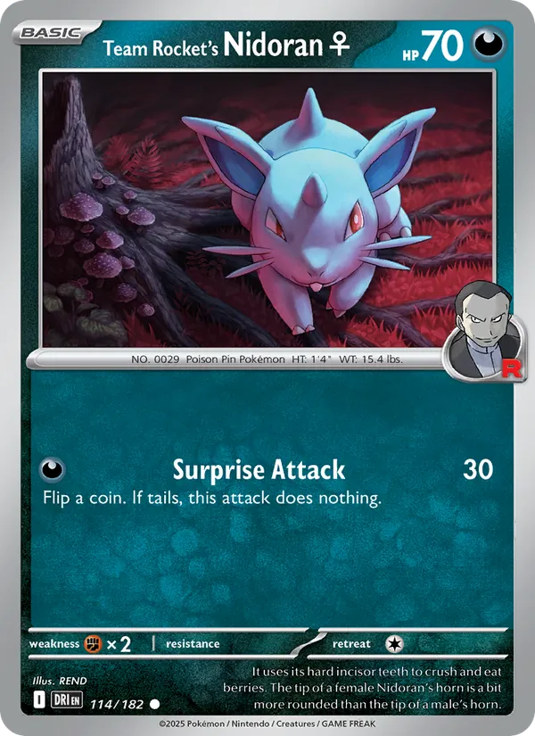 Team Rocket's Nidoran♀ - Destined Rivals Pokemon Card