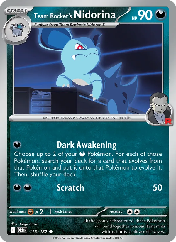 Team Rocket's Nidorina - Destined Rivals Pokemon Card
