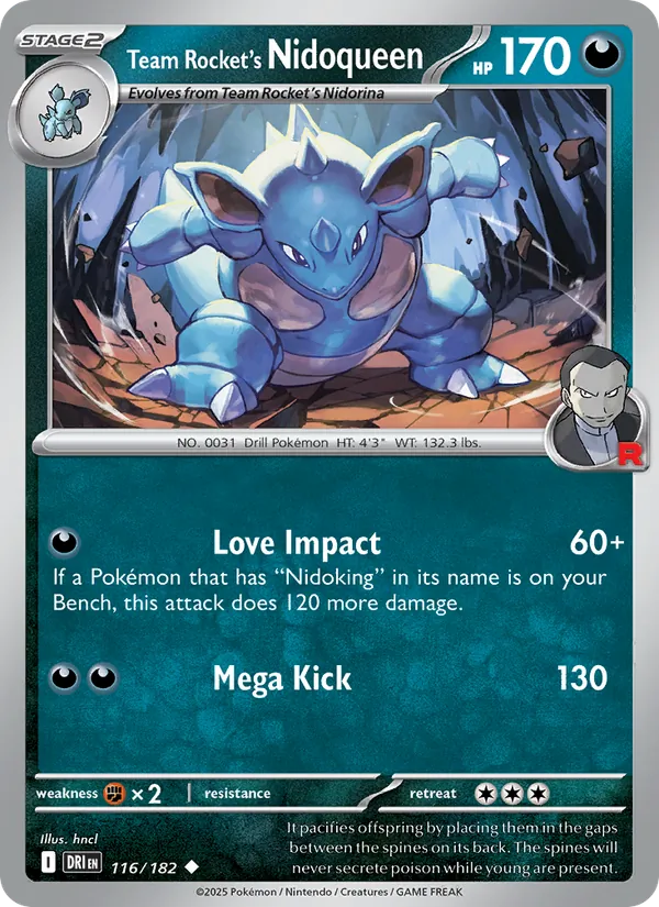 Team Rocket's Nidoqueen - Destined Rivals Pokemon Card