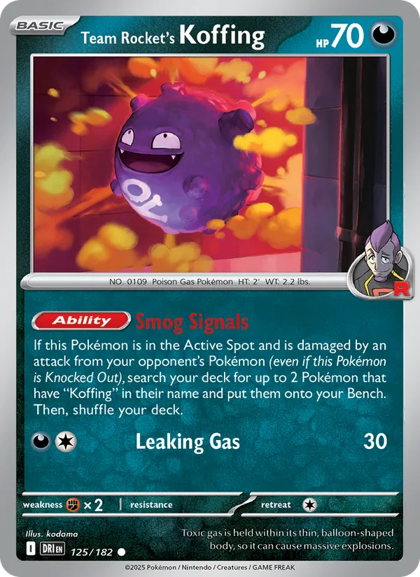 Team Rocket's Koffing - Destined Rivals Pokemon Card