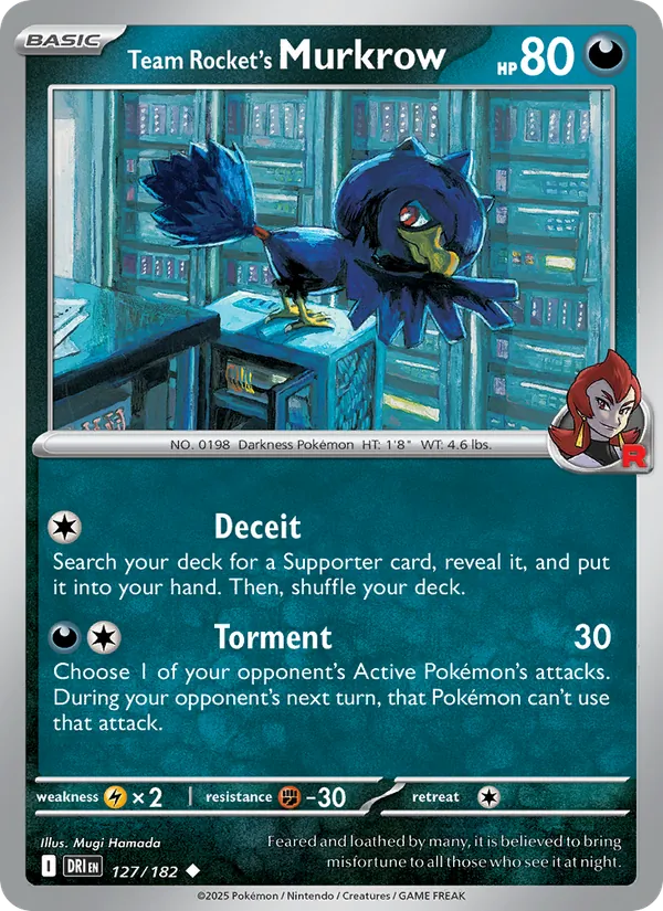 Team Rocket's Murkrow - Destined Rivals Pokemon Card