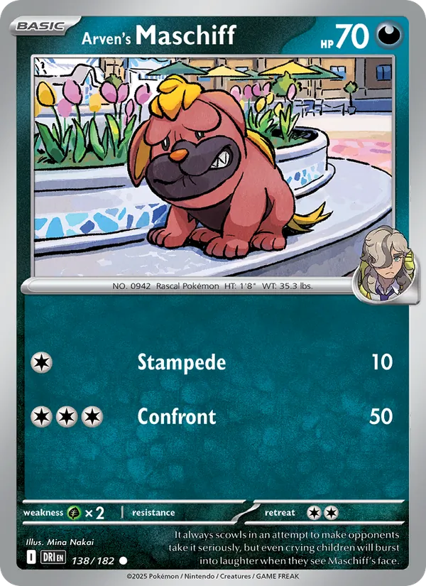Arven's Maschiff - Destined Rivals Pokemon Card