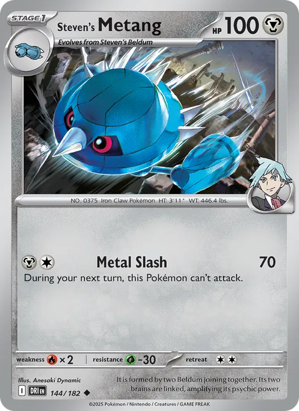 Steven's Metang - Destined Rivals Pokemon Card