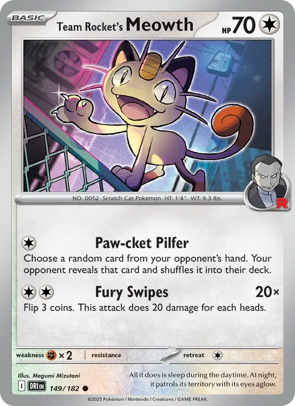 Team Rocket's Meowth - Destined Rivals Pokemon Card