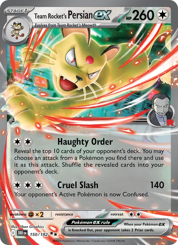 Team Rocket's Persian ex - Destined Rivals Pokemon Card