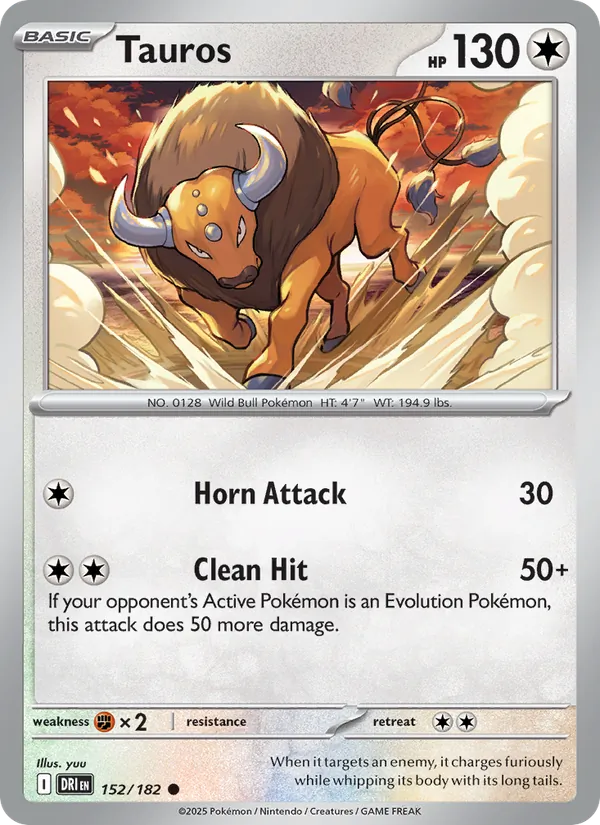 Tauros - Destined Rivals Pokemon Card
