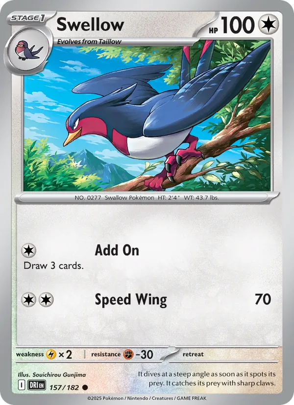 Swellow - Destined Rivals Pokemon Card