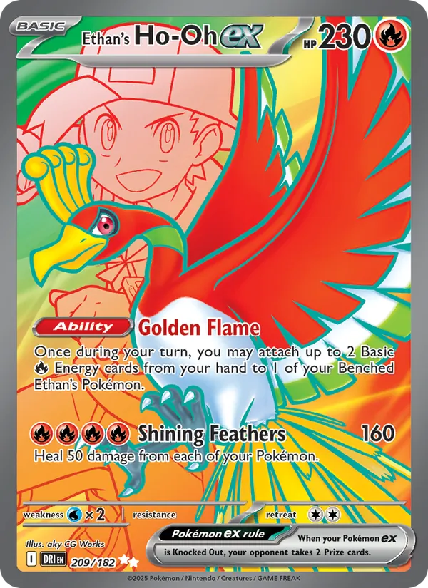 Ethan's Ho-Oh ex - Destined Rivals Pokemon Card