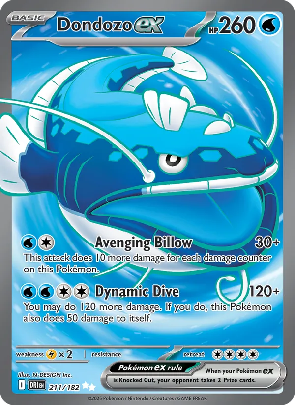 Dondozo ex - Destined Rivals Pokemon Card