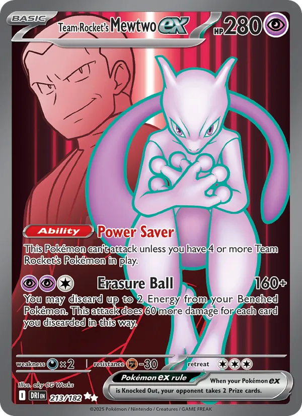 Team Rocket's Mewtwo ex - Destined Rivals Pokemon Card