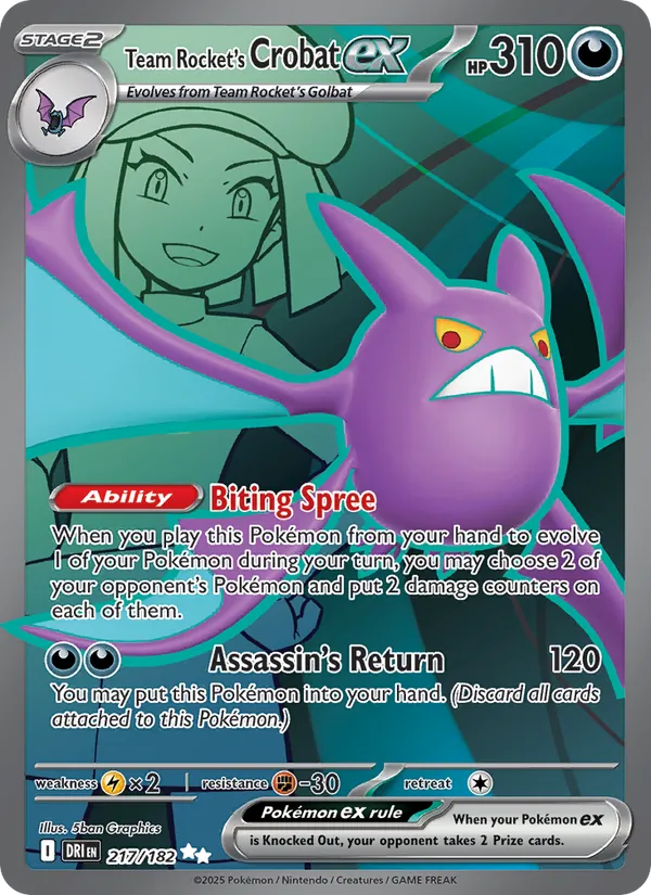 Team Rocket's Crobat ex - Destined Rivals Pokemon Card