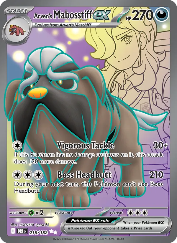 Arven's Mabosstiff ex - Destined Rivals Pokemon Card