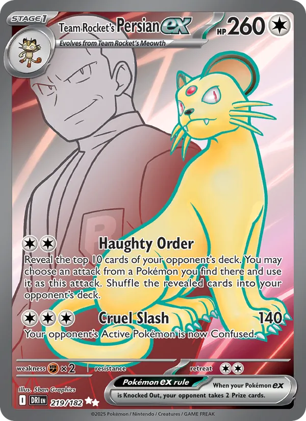 Team Rocket's Persian ex - Destined Rivals Pokemon Card