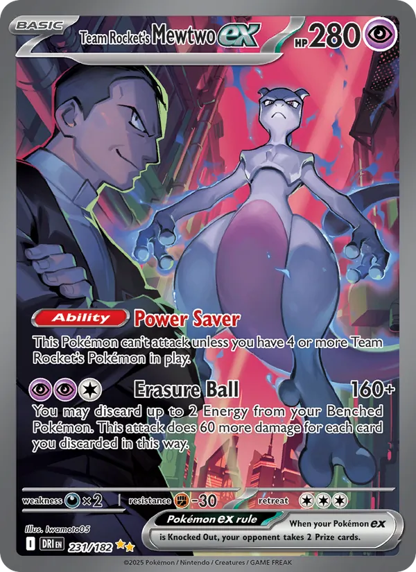 Team Rocket's Mewtwo ex - Destined Rivals Pokemon Card