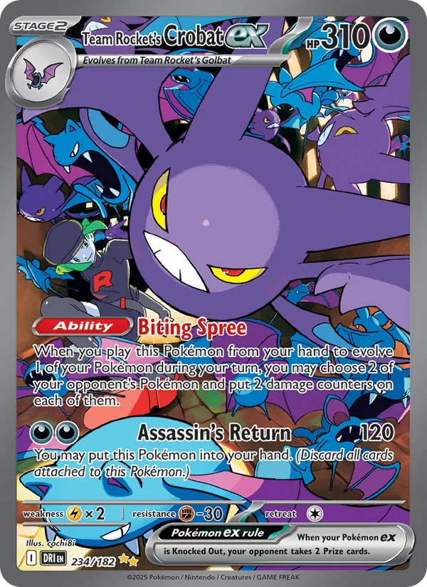 Team Rocket's Crobat ex - Destined Rivals Pokemon Card