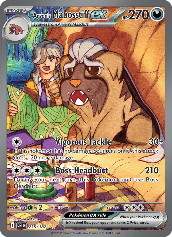 Arven's Mabosstiff ex - Destined Rivals Pokemon Card