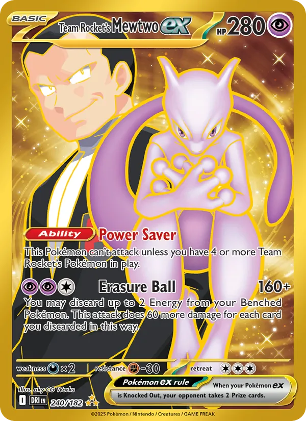 Team Rocket's Mewtwo ex - Destined Rivals Pokemon Card
