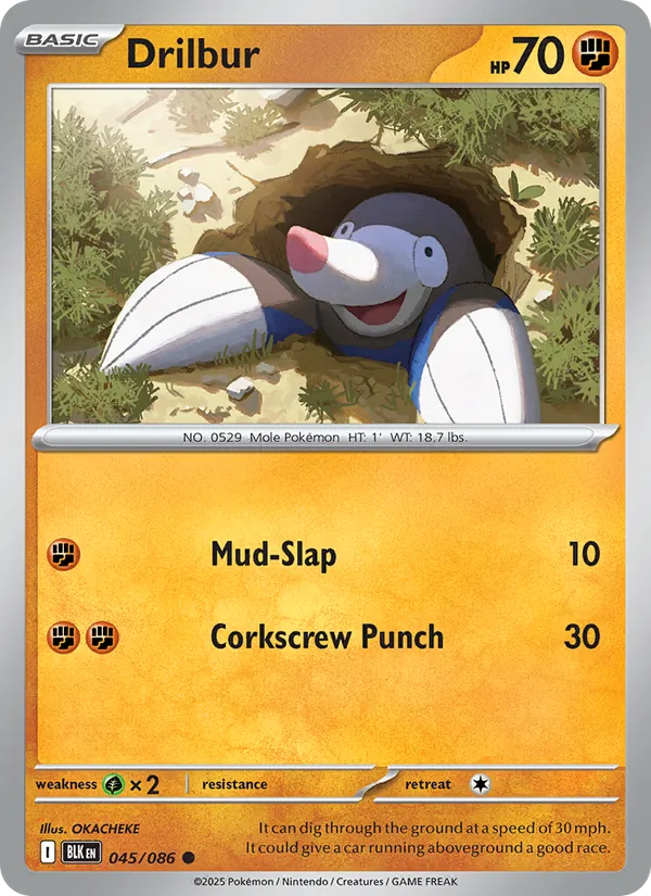 Drilbur - Black Bolt Pokemon Card