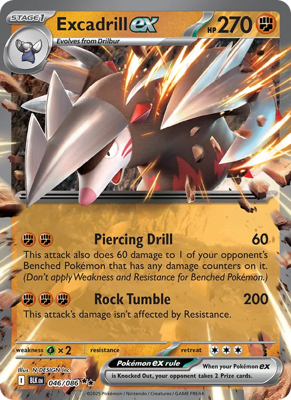 Excadrill ex - Black Bolt Pokemon Card