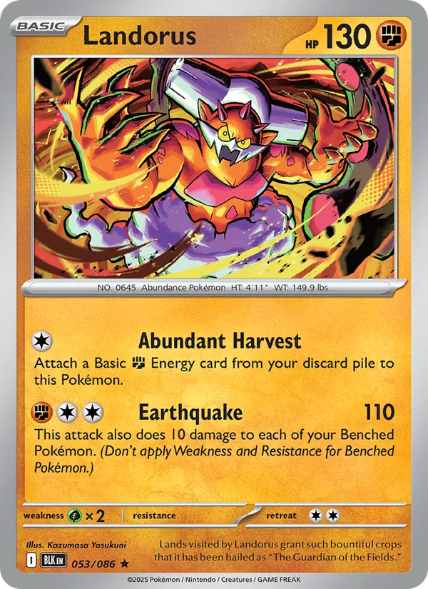 Landorus - Black Bolt Pokemon Card