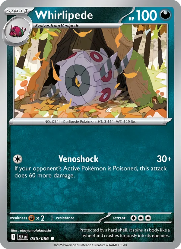 Whirlipede - Black Bolt Pokemon Card
