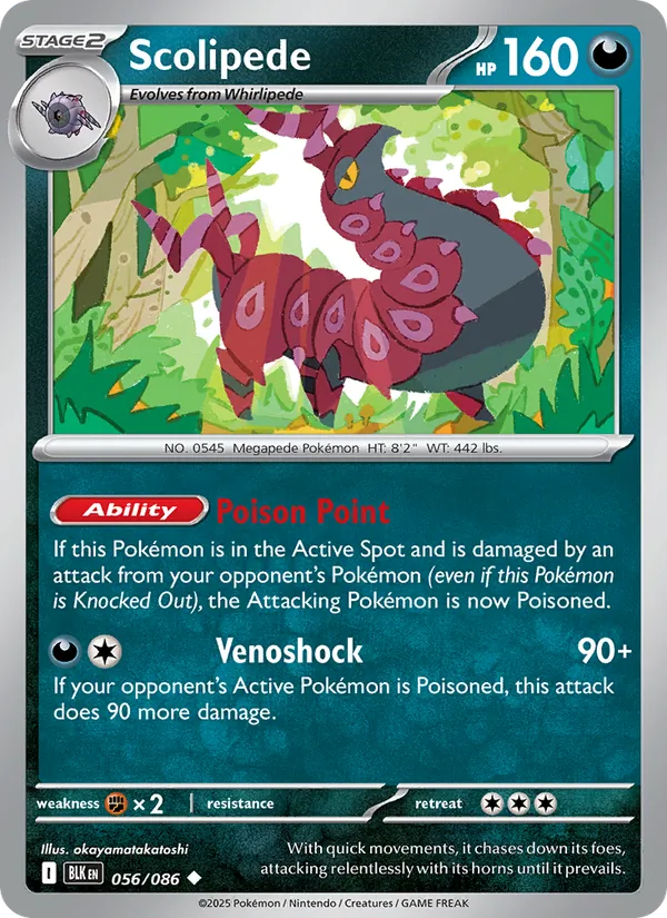 Scolipede - Black Bolt Pokemon Card