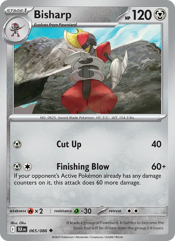 Bisharp - Black Bolt Pokemon Card