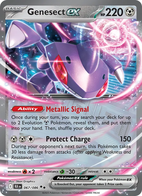 Genesect ex - Black Bolt Pokemon Card