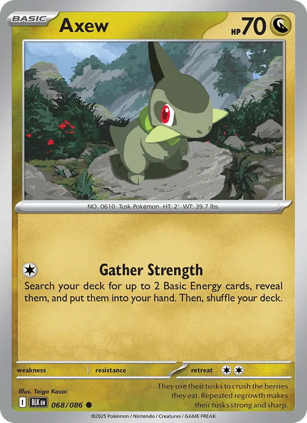 Axew - Black Bolt Pokemon Card