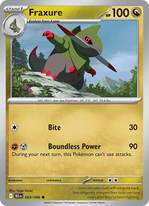 Fraxure - Black Bolt Pokemon Card