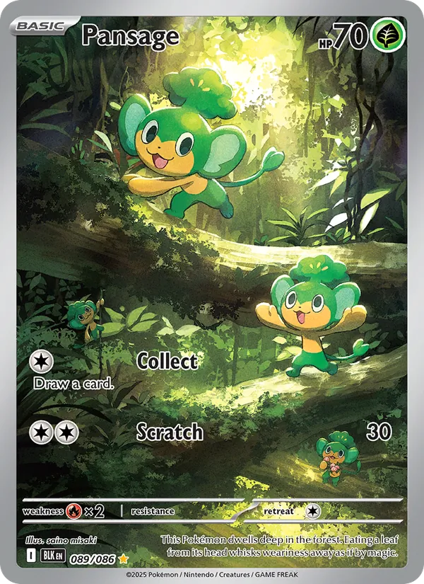 Pansage - Black Bolt Pokemon Card