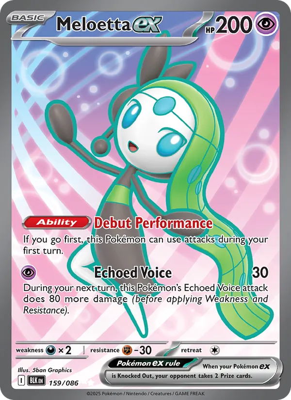 Meloetta ex - Black Bolt Pokemon Card