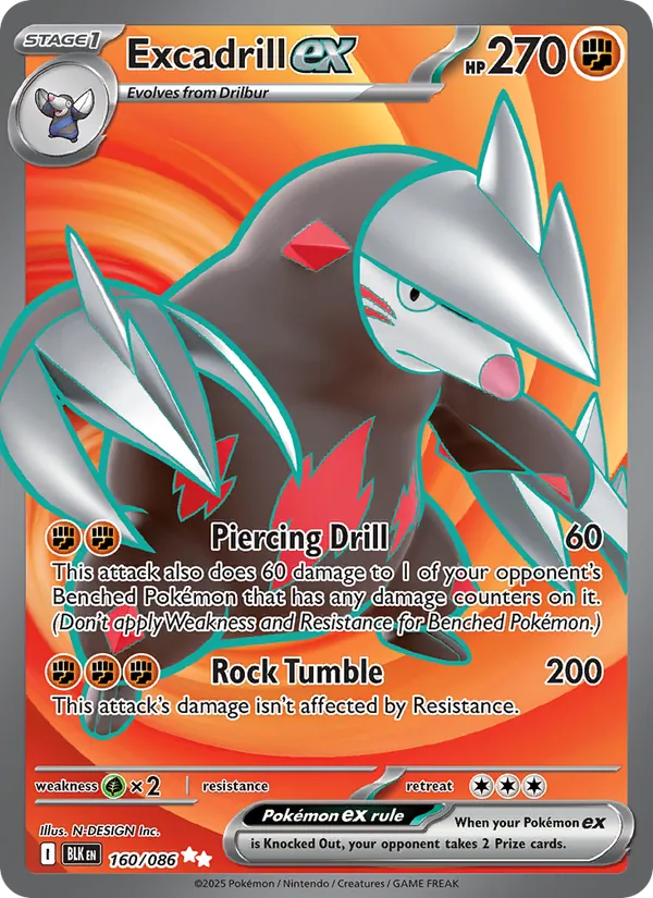 Excadrill ex - Black Bolt Pokemon Card