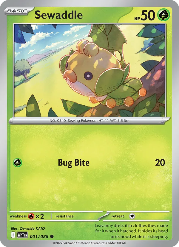 Sewaddle - White Flare Pokemon Card