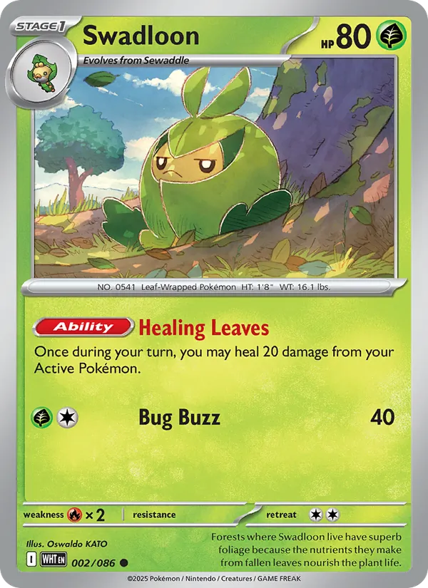 Swadloon - White Flare Pokemon Card