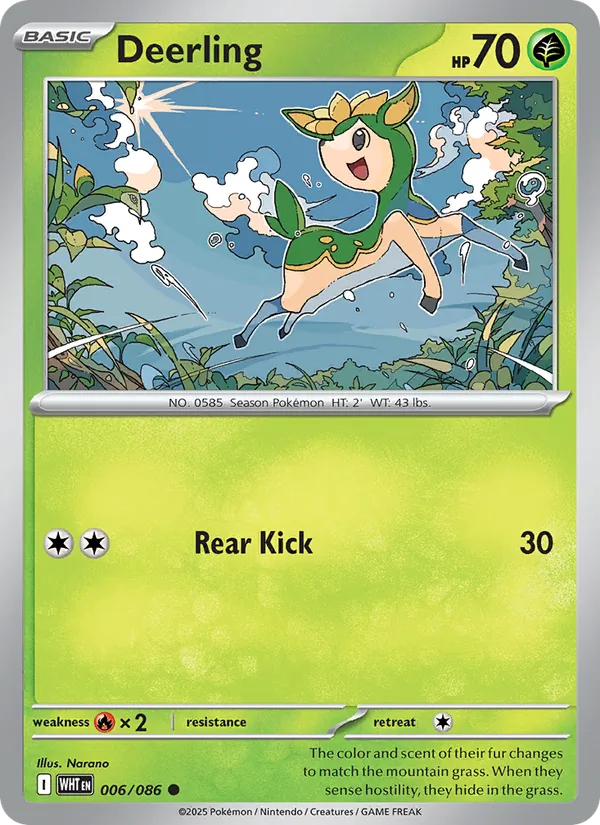 Deerling - White Flare Pokemon Card