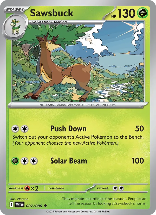 Sawsbuck - White Flare Pokemon Card