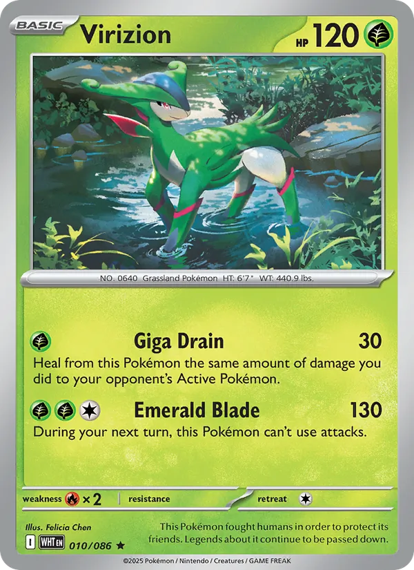 Virizion - White Flare Pokemon Card