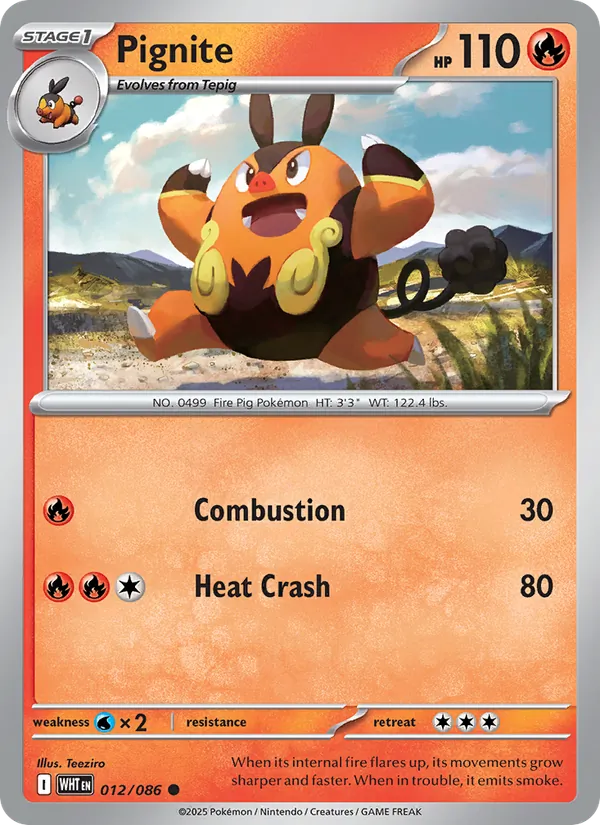 Pignite - White Flare Pokemon Card