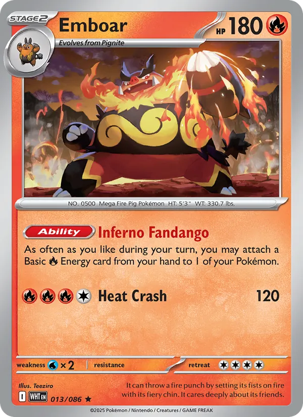 Emboar - White Flare Pokemon Card