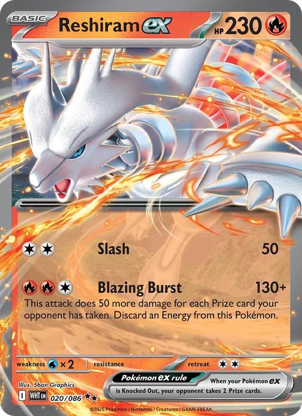 Reshiram ex - White Flare Pokemon Card