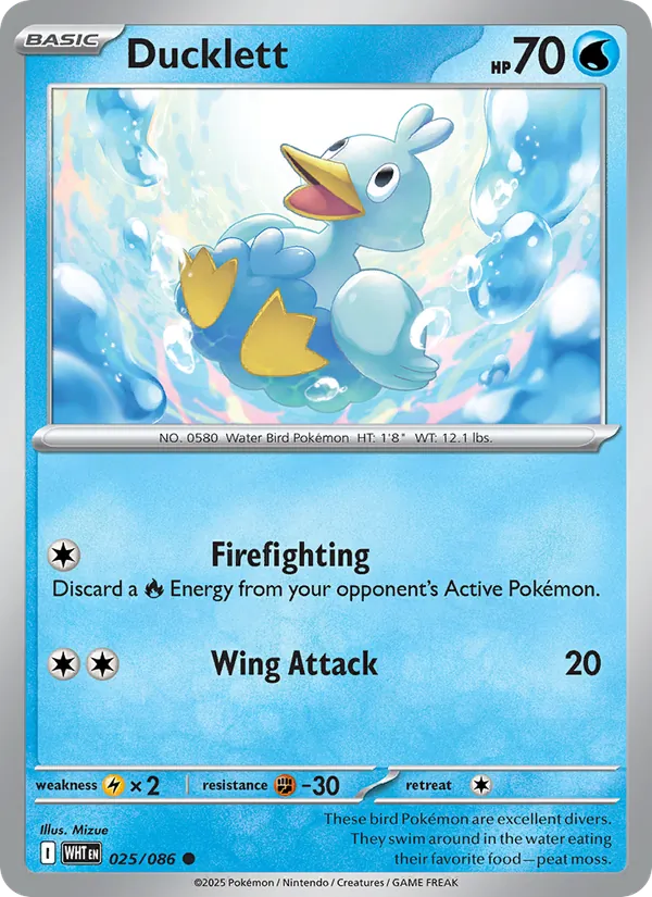 Ducklett - White Flare Pokemon Card