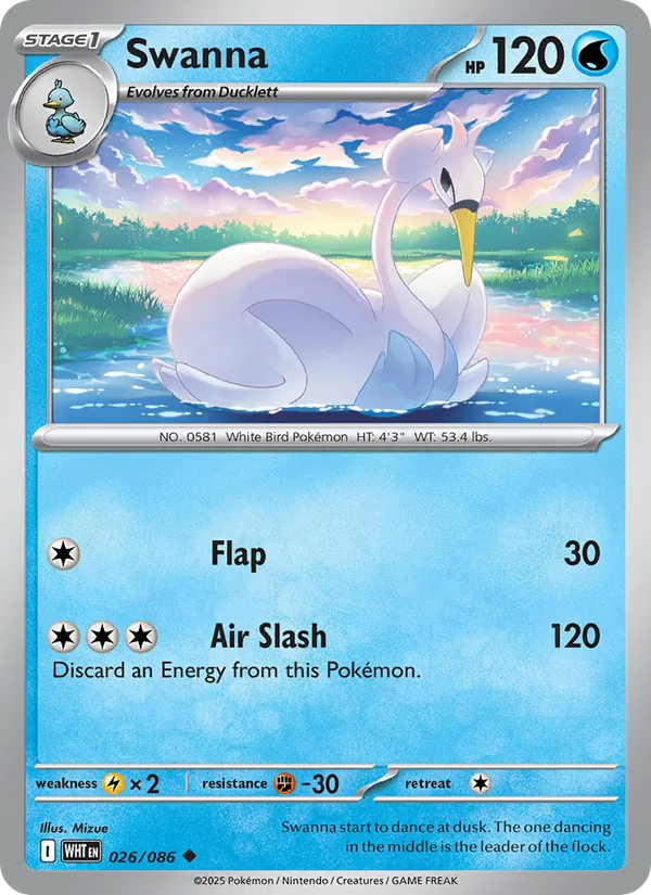 Swanna - White Flare Pokemon Card
