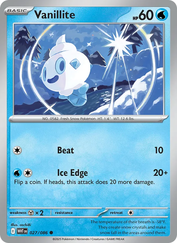 Vanillite - White Flare Pokemon Card