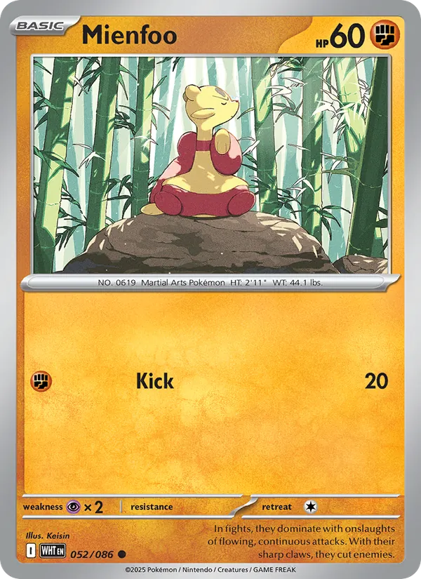 Mienfoo - White Flare Pokemon Card