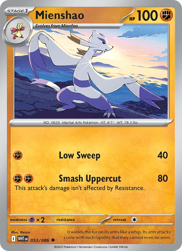 Mienshao - White Flare Pokemon Card