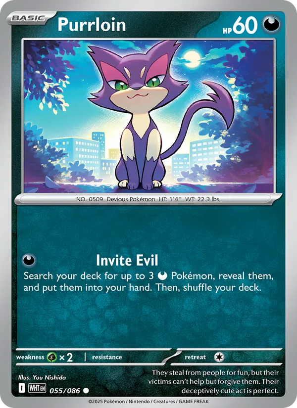 Purrloin - White Flare Pokemon Card