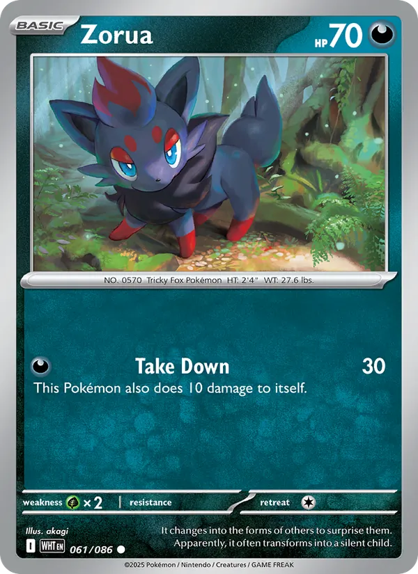 Zorua - White Flare Pokemon Card
